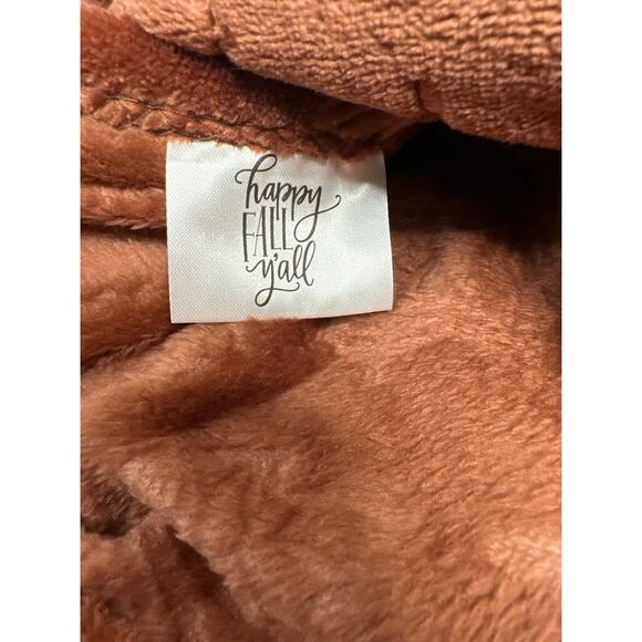 Happy Fall Yall embossed tassel throw blanket 50”x60” NWT  Very Soft on hanger - Picture 8 of 9
